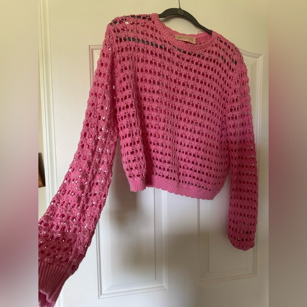 Pink Crochet Sweater